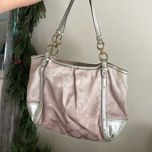 Coach Pink and Silver Shoulder Bag